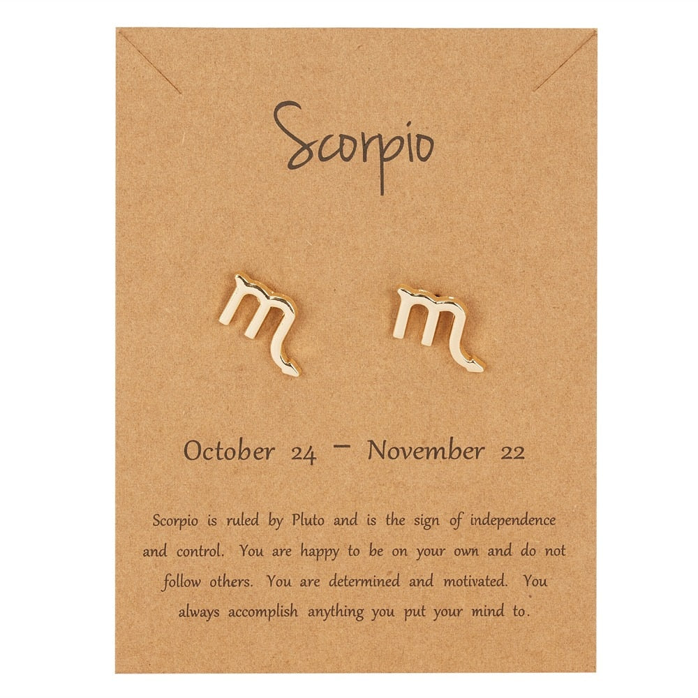 Scorpio Earrings Gold or Silver