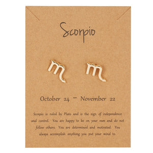 Scorpio Earrings Gold or Silver