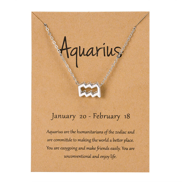 Aquarius Necklace Gold or Silver