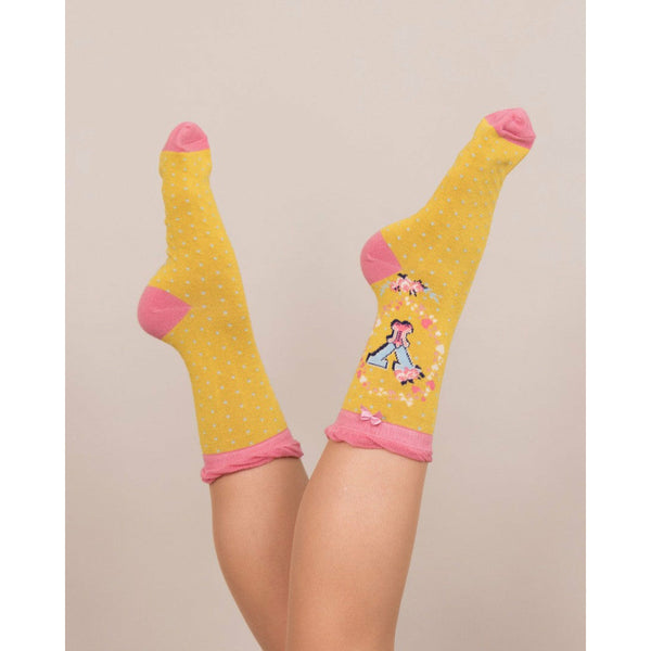 A-Z  Ladies Powder Socks - Y