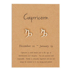 Capricorn Earrings Gold or Silver