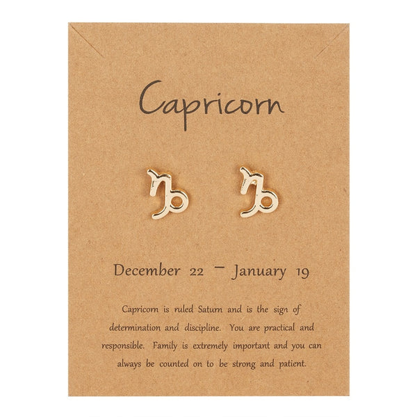 Capricorn  Earrings - Gold and Silver