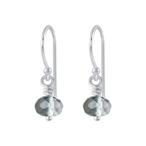 Silver Handmade Bead Earrings - Silver Night