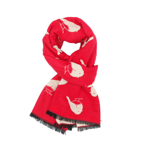 Soft-feel Robins Scarf - Red