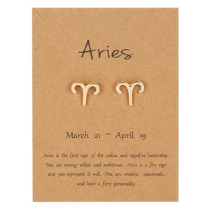 Aries Earrings Gold or Silver