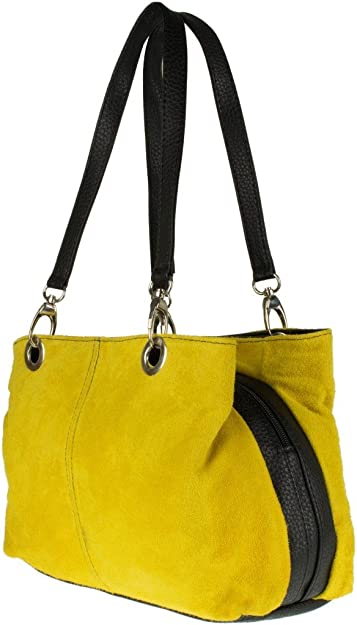 Suede yellow bag cheap