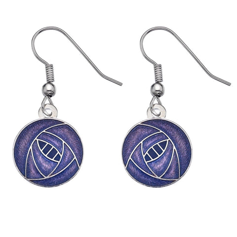 Mackintosh Simple Rose Earrings - Purple