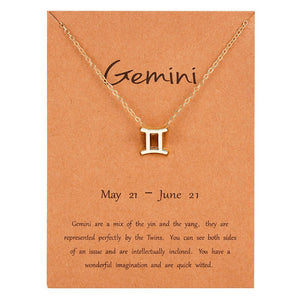Gemini Necklace Gold or Silver