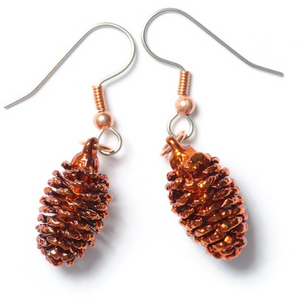 Alder Cone Earrings - Copper