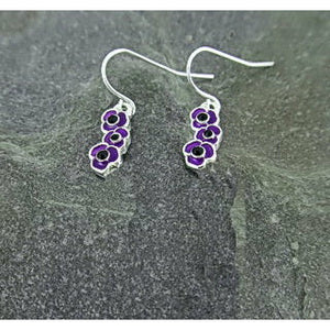 Purple Poppy Drop Earrings