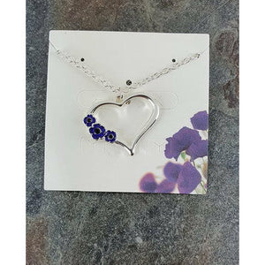 Purple Poppy Necklace - Heart