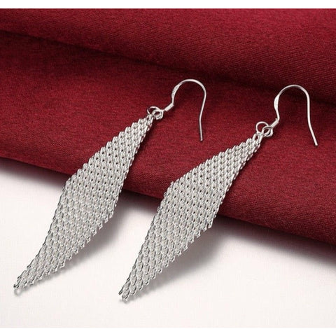 Silver Woven Design Earrings