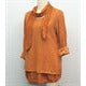 Ditsy Double Layer Top & Scarf - Orange