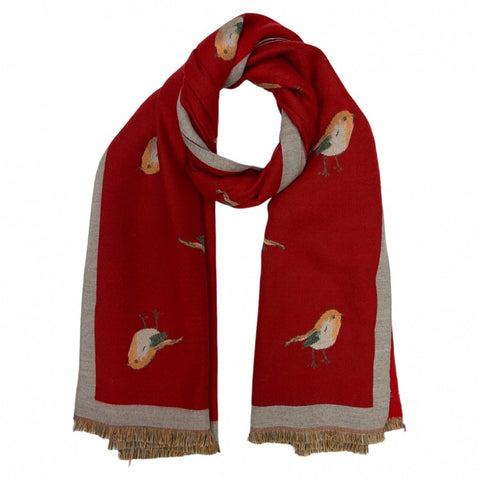 Robin Cashmere Blend Scarf - Red