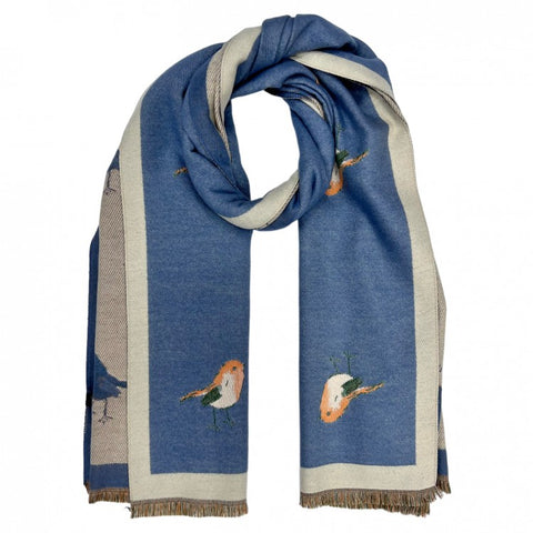 Robin Cashmere Blend Scarf - Denim
