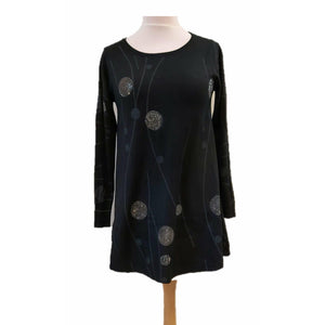 Sparkly Spots Tunic Dress - Black