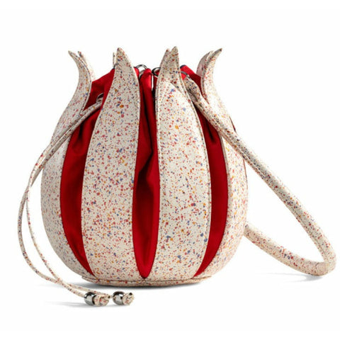 By-Lin Tulip Leather Bag - Splash Red and White