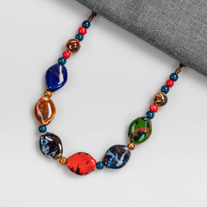 Ceramic Bead Necklace - Multi Colours