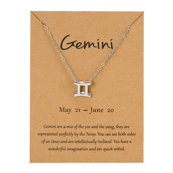 Gemini Necklace Gold or Silver
