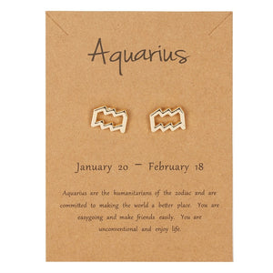 Aquarius Earrings Gold or Silver