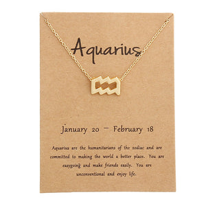 Aquarius Necklace Gold or Silver