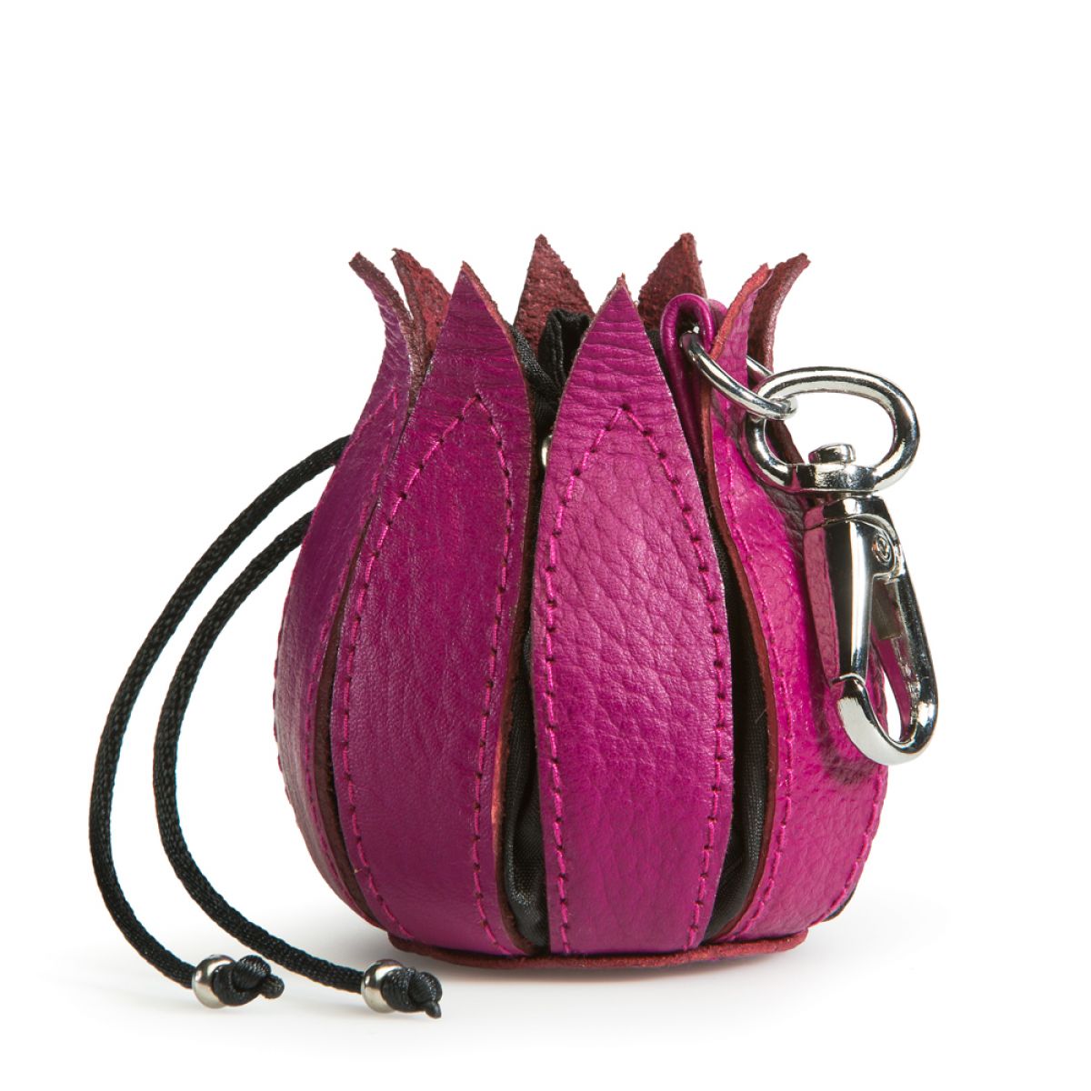 By-Lin Tulip Key ring - Fuchsia and Black