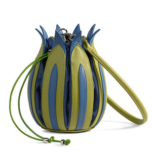 By-Lin Tulip Leather Bag - Rembrandt Lime/Cobalt