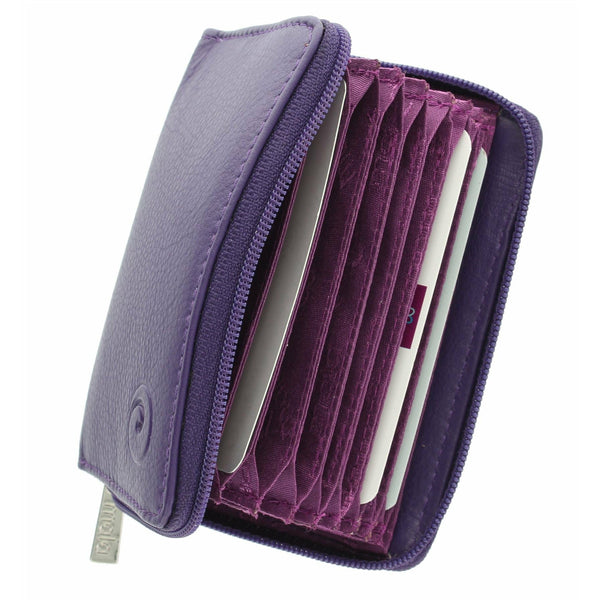 Mala Leather Purse - Purple Card Purse