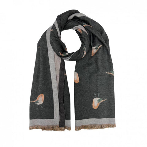 Robin Cashmere Blend Scarf - Charcoal