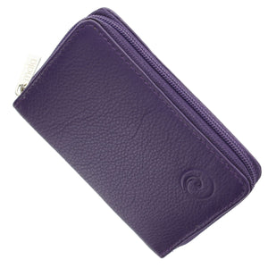 Mala Leather Purse - Purple Card Purse