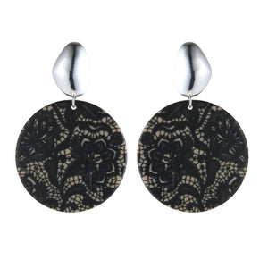 Round Resin Earrings - Tapestry