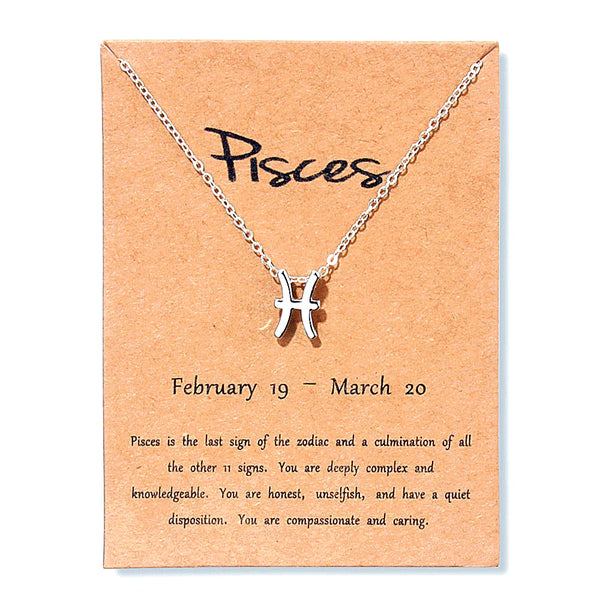 Pisces Necklace Gold or Silver