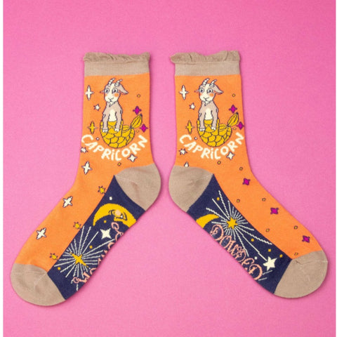 Ladies Powder Zodiac Socks - Capricorn