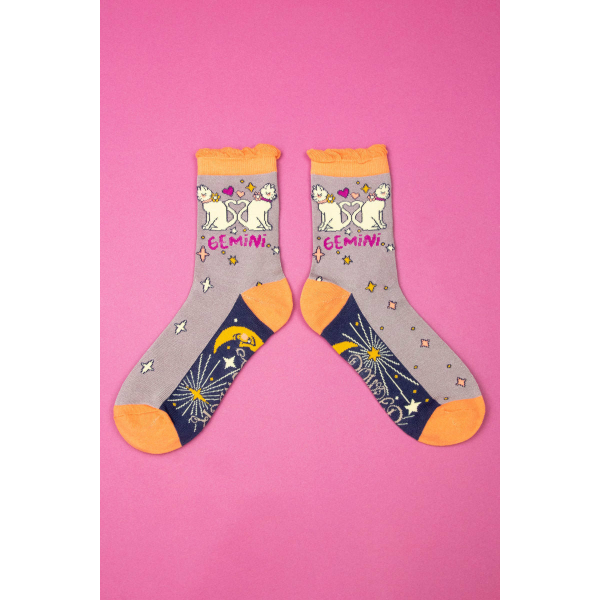 Ladies Powder Zodiac Socks - Gemini