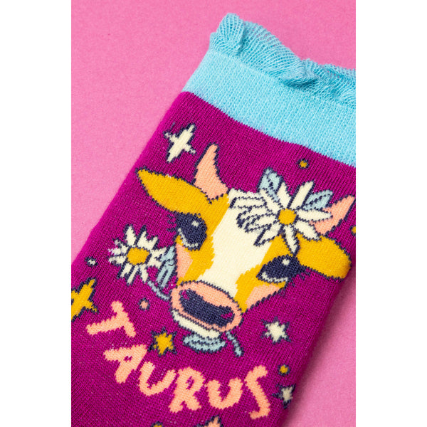 Ladies Powder Zodiac Socks - Taurus