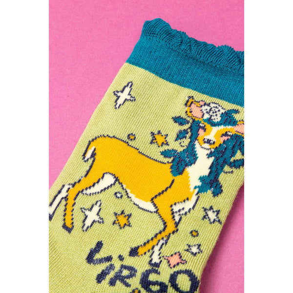 Ladies Powder Zodiac Socks - Virgo