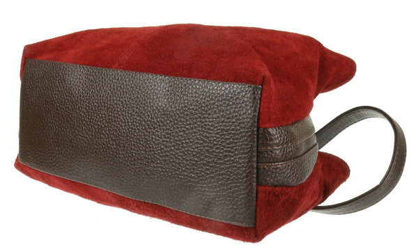 Suede Slouch Bag - Red