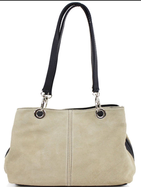 Suede Slouch Bag - Beige