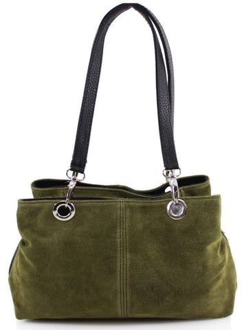 Suede Slouch Bag - Dark Green