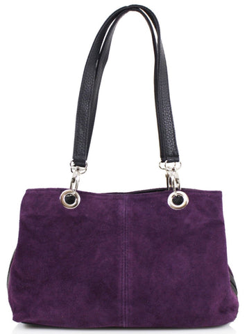 Suede Slouch Bag - Purple