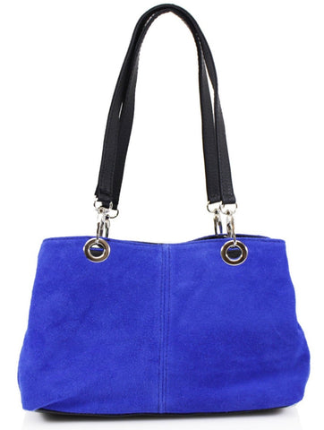 Suede Slouch Bag - Blue