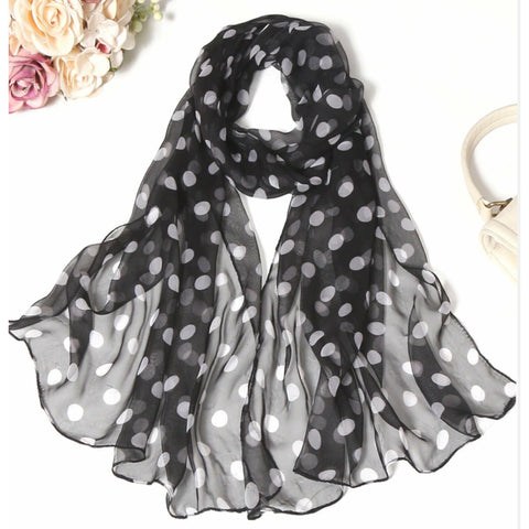 Print Scarf Black Spots